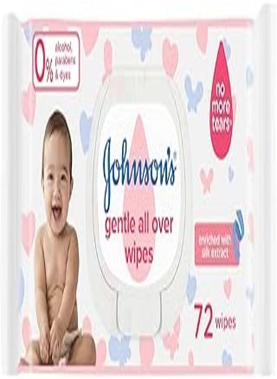 اشتري Johnson's Baby Wipes - Gentle All Over, Pack of 72 wipes في مصر