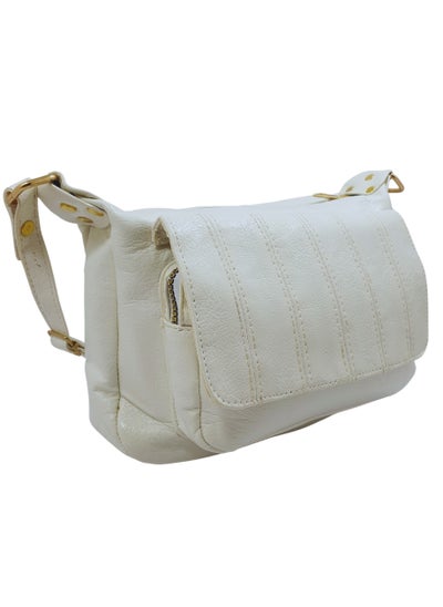 اشتري TO 3010 LEATHER WOMEN’S, SHOULDER BAG, CROSS BODY BAG WITH DETACHABLE STRAP, MODERN AND ELEGANT DESIGN, DIMENSIONS 20*27*13 CM WHITE A في مصر