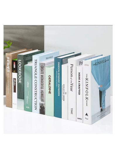 Buy Decorative Books Set 12 Pcs Fashion Fake Book Modern Hardcover Decoration for Home Office Bar Table Shelf in Saudi Arabia