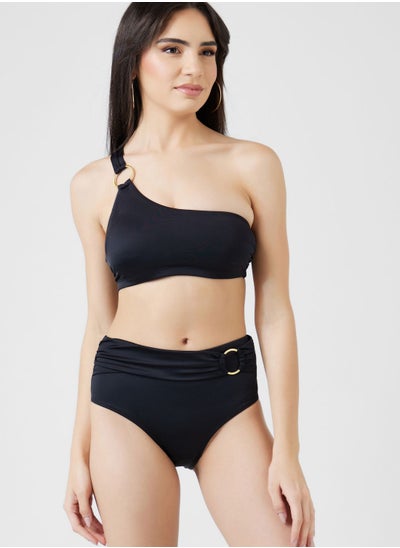 Buy High Waist Ring Detail Swim Briefs in UAE