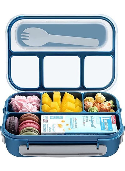 Buy Bento Box Adult Lunch Box,Lunch Box Kids,Lunch Containers for Adults/Kids/Toddler,1000ML-4 Compartment Bento Lunch Box,Microwave & Dishwasher & Freezer Safe, BPA Free (Blue) in Saudi Arabia