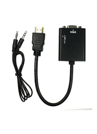 Buy HDMI Male To VGA Female Video Converter Adapter Cable Black in UAE