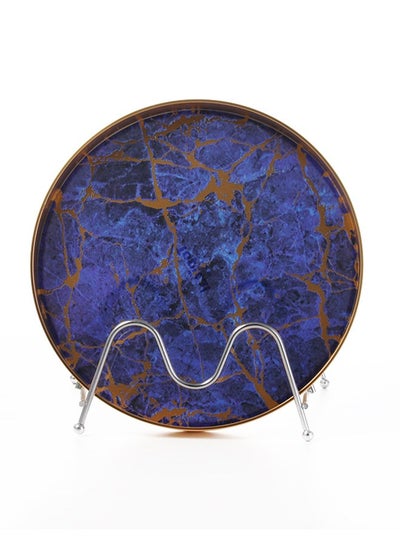 Buy Small round blue gilded serving tambourine in Saudi Arabia