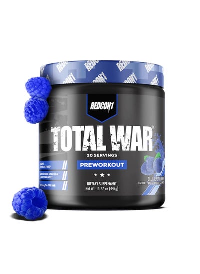 اشتري Total War Pre Workout Blue Raspberry 30 Servings 447g في الامارات