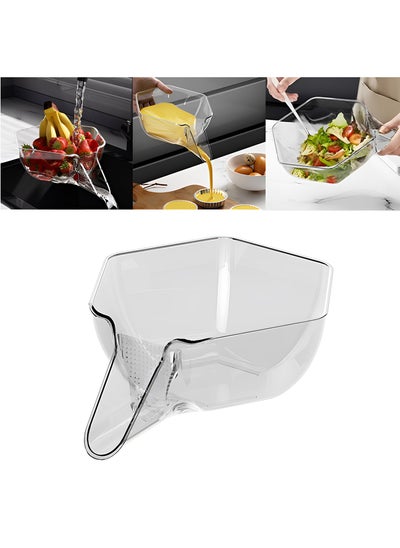 اشتري Multi-functional Drain Basket, Drainage Basket Funnel, Kitchen Sink Drain Strainer Basket Drain Rack, Drainer Food Basket with Spout for Vegetables Fruits Pasta fruit container في السعودية