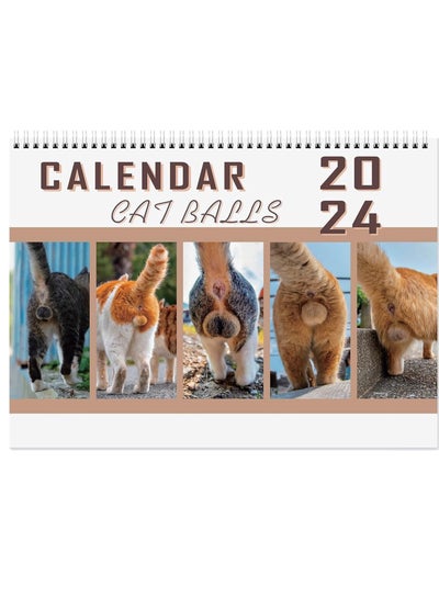 اشتري Creative 2024 Calendar Cat Cover 2024 Wall Calendar Suitable for Cat Owners Gift for Friends and Kids New Year Decoration New Year Gift في السعودية