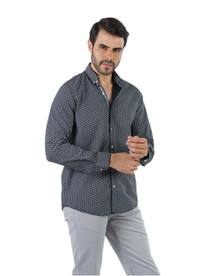 Buy Men's Shirt- cotton - Color BLACK in Egypt