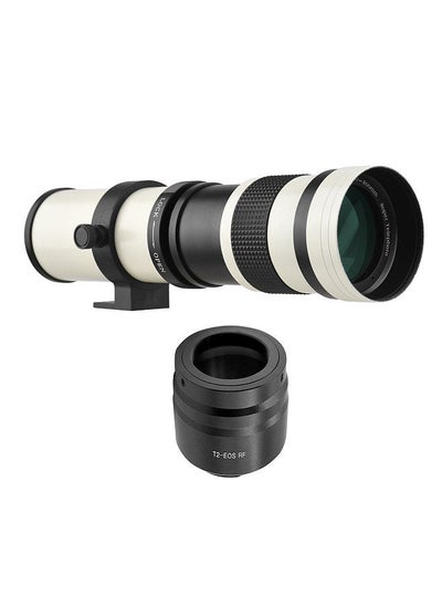 اشتري Camera MF Super Telephoto Zoom Lens F/8.3-16 420-800mm T2 Mount with RF-mount Adapter Ring 1/4 Thread Replacement for Canon EOS R/ R3/ R5/ R5C/ R6/ RP RF-Mount Cameras في السعودية