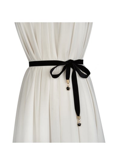 اشتري Chic Versatile Satin Scarf Belt for DressesBlack Black في السعودية