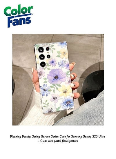 Buy Blooming Beauty: Spring Garden Series Case for Samsung Galaxy S23 Ultra - Clear with pastel floral pattern in UAE