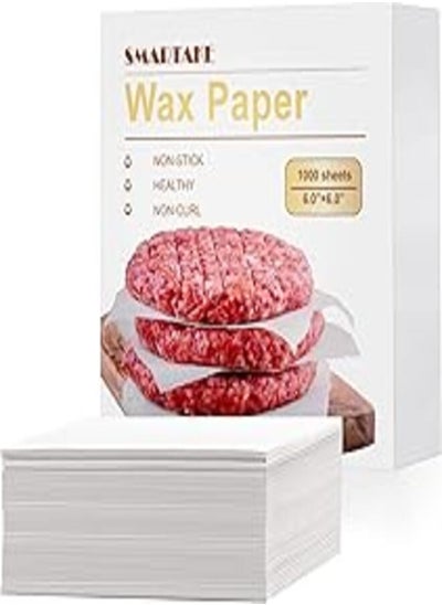 Buy SMARTAKE 6 x 6 Inches Wax Paper for Food, 1000 Pcs Non-Stick Hamburger Patty Paper, Square Sandwich Separators Wrapping Paper, for Lunch, Restaurants, Barbecues, Picnics, Parties, White in Egypt