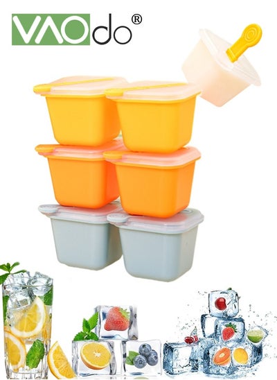 Buy 12PCS Large Ice Molds with Lid Stackable Square Ice Cube Trays BPA Free Sealed Lid Ice Cream Molde 4.5*5.8*5.8CM in UAE