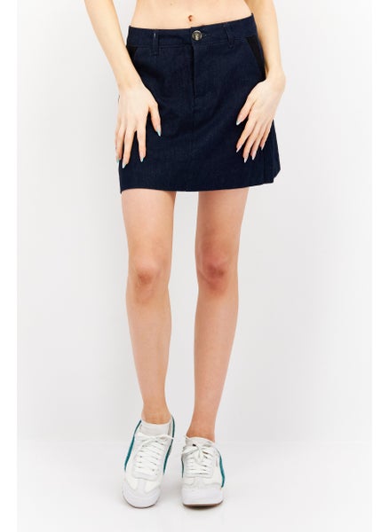 Buy Women Washed Mini Denim Skirt, Blue in UAE