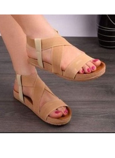 Buy Elegant Elastic Sandals For Women -Beige in Egypt