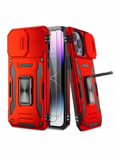 Buy Case for iPhone 14 Pro Max Case with Camera Cover, Cover with Screen Protector Heavy Dut Protective Phone Case with Kickstand for Apple iPhone 14 Pro Max in UAE