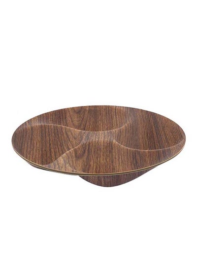 Buy Tokyo Yin Yang 4-Compartment Dish, Mahogany - 23x23 cm in UAE