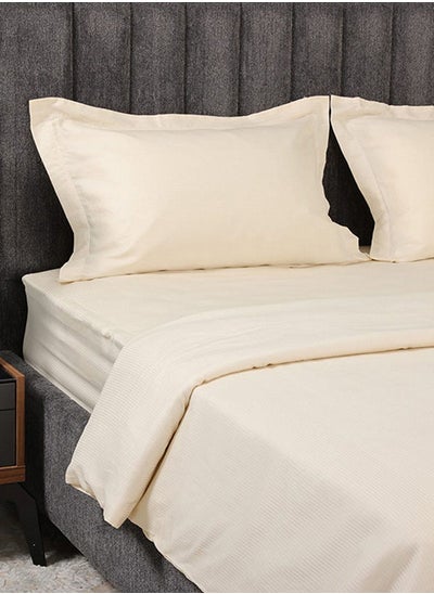 اشتري Pin Stripe King Duvet Cover Set, Ivory – 250 TC, 220x230 cm في الامارات