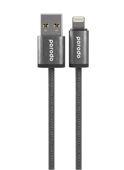 Buy Woven 2.4A USB A to Lightning Cable 1.2M - Black in UAE