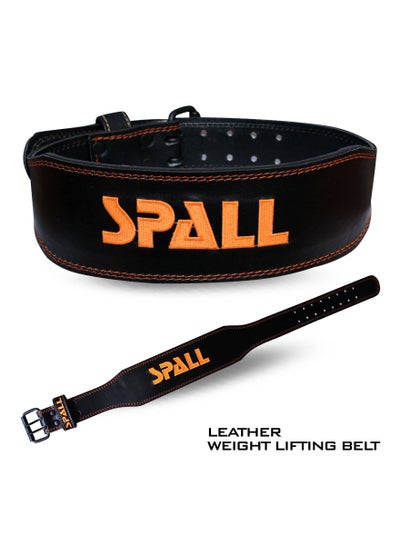 Buy Spall weight lifting leather belt adjustable 6 inch home body waist strength training squat gym excercise workout fitness weight lifting equipment in UAE