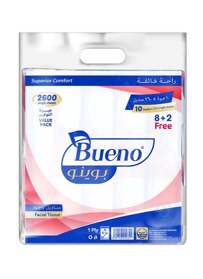 Buy Bueno Facial Tissue White 2600 Sheets in Saudi Arabia