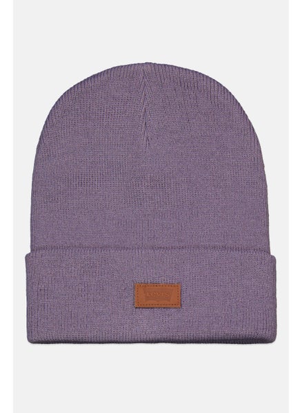 Buy Men Brand Logo Knit Beanie, Purple in Saudi Arabia