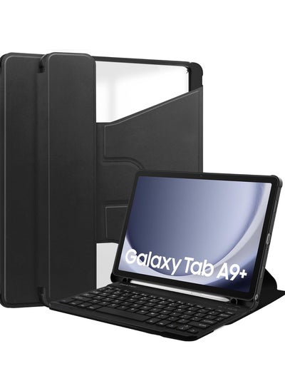 Buy Tablet Case Compatible with Samsung Galaxy Tab A9+/A9 Plus Case (SM-X210/SM-216/SM-X218) 11 inch Case with Keyboard Case Multi-Angle Viewing Stand (Black) in Saudi Arabia