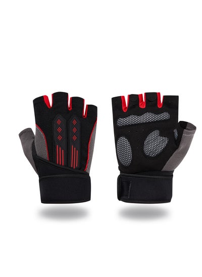 Buy Weight Lifting Gloves - Non-Slip Silicone Padding Workout Gloves for Men and Women in UAE