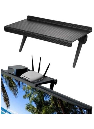 Buy Foldable wall-mounted TV screen upper shelf, large size, black color in Saudi Arabia