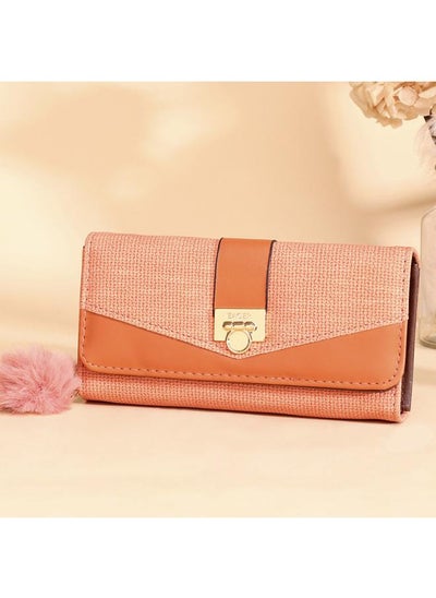 اشتري Women's Wallet New Long Three-fold Multi-card Hand Bag Women's Multi-card Coin Purse Card Bag في السعودية