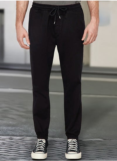 Buy Black Jogger Gabardine Trousers TMNSS20PL0056 in Egypt