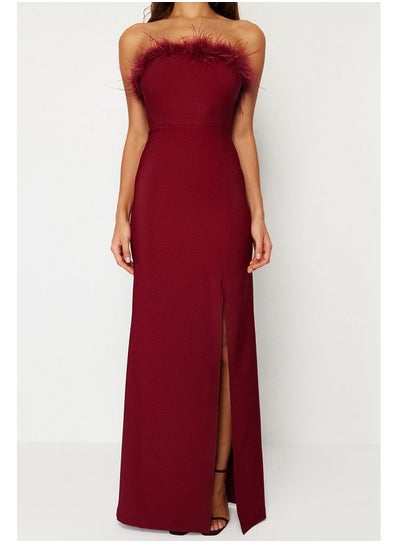 Buy Burgundy Bodyconed Woven Evening Evening Dress TPRSS22AE0095 in Egypt