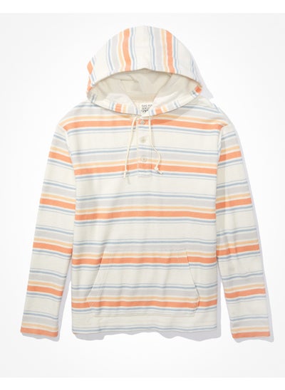 اشتري AE Bonfire Fleece Striped Baja Hoodie في الامارات