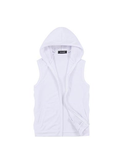 اشتري Sleeveless Hooded Sports Vest Men Spring Autumn CasualWhite White في الامارات