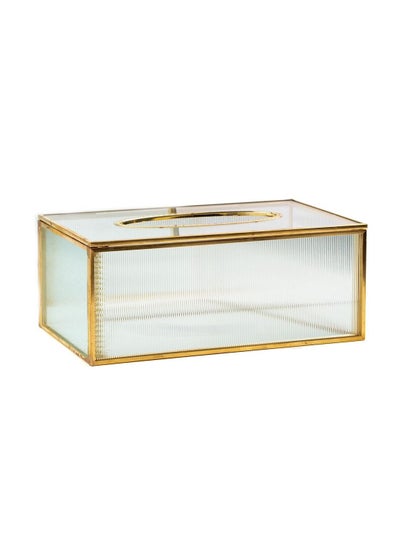 Buy Elegant golden clear glass napkin holder in Saudi Arabia