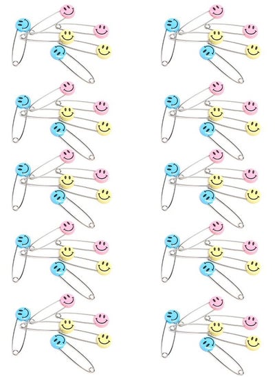 Buy 6-Piece Smiley Face Safety Pins - Pack of 10 in Saudi Arabia