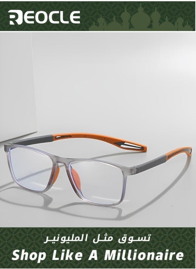 Buy Reading Glasses Square Frame Readers Anti Glare Computer Glasses Sports Style Flexible Blue Light Blocking Readers for Men Women in Saudi Arabia