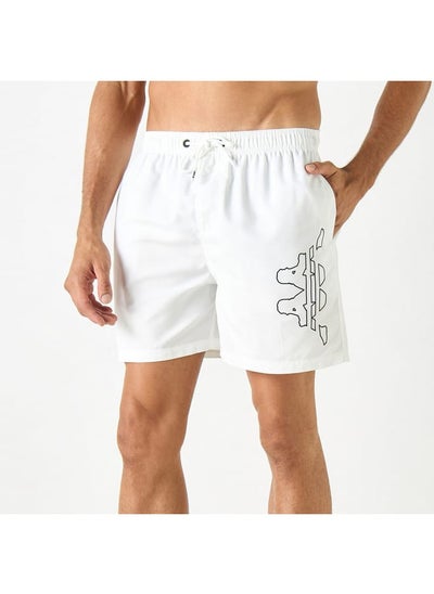 Buy Kappa Solid Swim Shorts with Drawstring Closure and Pockets in Saudi Arabia