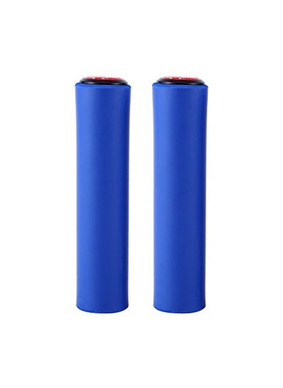 اشتري Bicycle Grips 1 Pair Shock Absorbing Handlebar Grip With Bar Ends For Mountain Bike Bicycle Mtb Xc Fr Cycling Dia 18 Mm (Blue) في الامارات