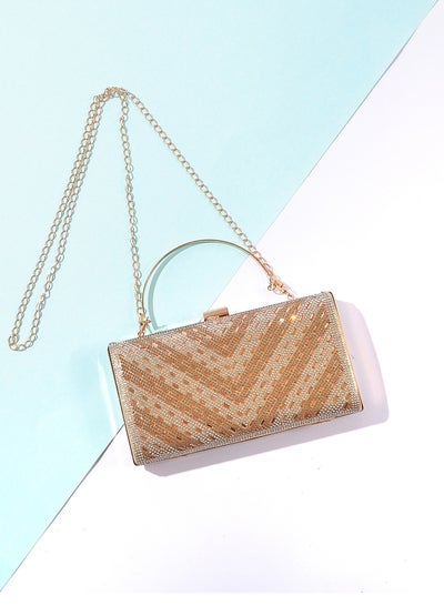 Buy Elegant Leather Soiree Handbag VS-11-GOLD in Egypt