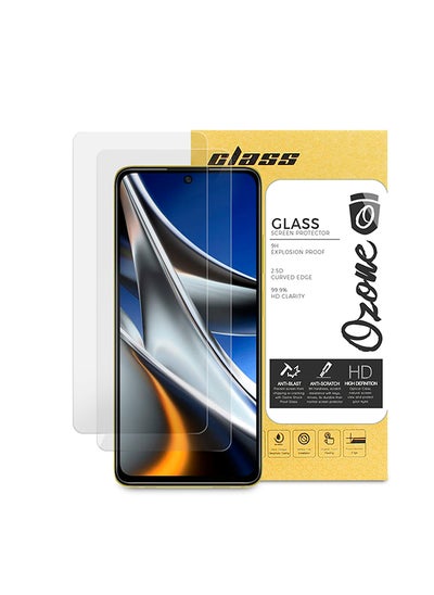 اشتري Tempered Glass Screen Protector Compatible for Xiaomi Poco X4 Pro 5G 2 Per Pack Full Coverage 9H Hardness Anti-Scratch Screen Guard في الامارات