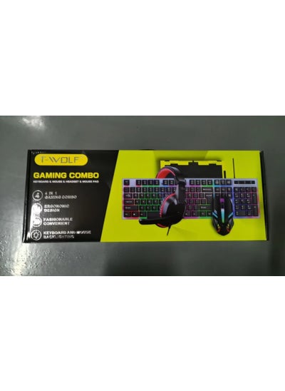 Buy T-WOLF Gaming Keyboard Mouse Headset Pad Combo New tf240 four-piece set in Saudi Arabia