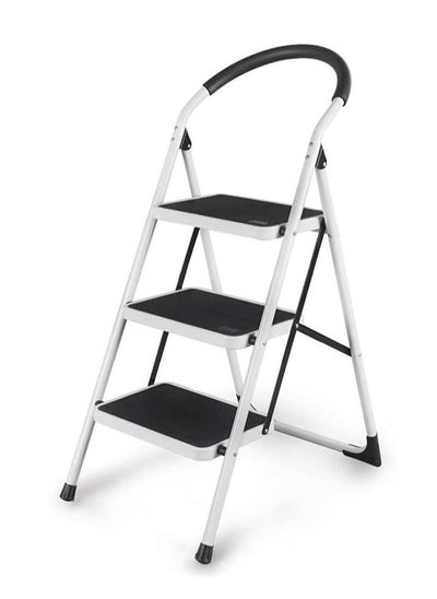 Buy Power Industrial Home Ladder Folding Domestic Stepladder Safety Multi-function Household 3 Steps White in UAE