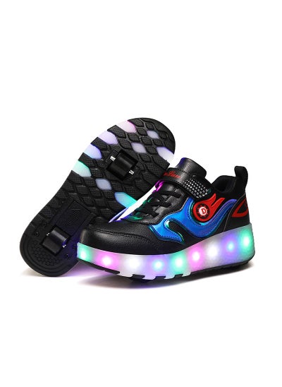 اشتري Roller Shoes USB Charge Girls Boys Sneakers with Wheels LED Roller Skates Shoes في السعودية