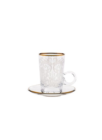 Buy 6-Piece Embroidery Gold Teacups in UAE