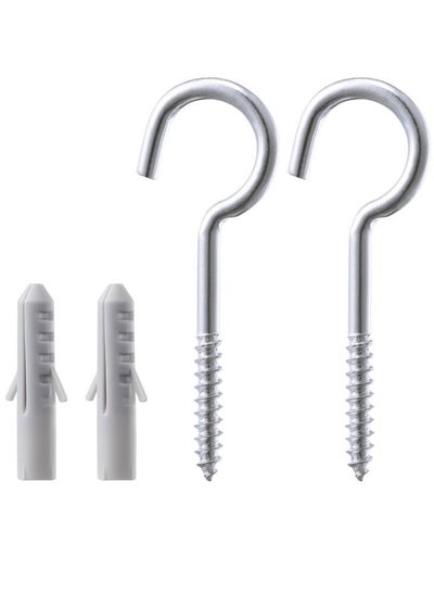 Buy 4 Piece Screw Hook and Plug Set Silver Colour in Saudi Arabia