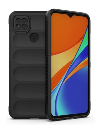 Buy Cover Xiaomi Redmi 9C / Xiaomi Redmi 10A  , - Brushed Dual Protection Shockproof Cover - Heavy Duty Case Slip-Resistant - Black in Egypt