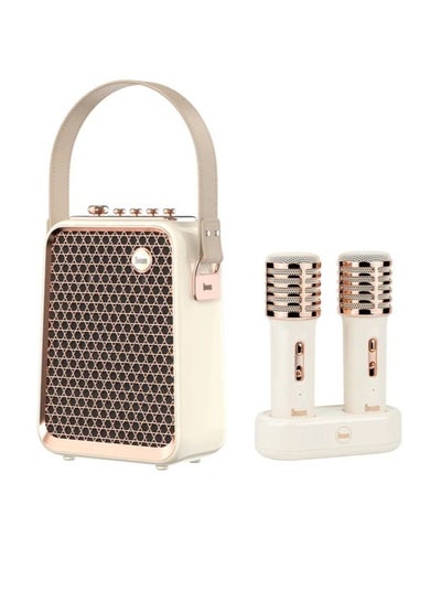 Buy Divoom SongBird Portable Karaoke Speaker with Dual Wireless Microphones White in Saudi Arabia