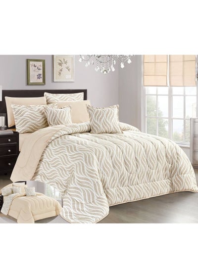 Buy 8-Piece Comforter Set Two-Sided Microfiber Double King Size 240x260 in Saudi Arabia