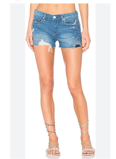 Buy Women summer denim shorts embroidery sun in Egypt