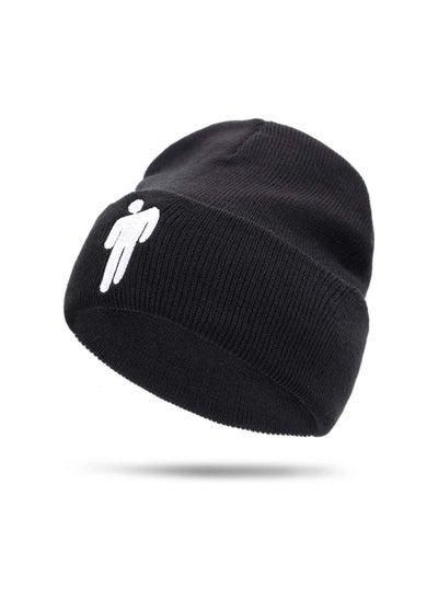 Buy Winter Fashion Embroidered Logo Knitted Hat Unisex in Saudi Arabia